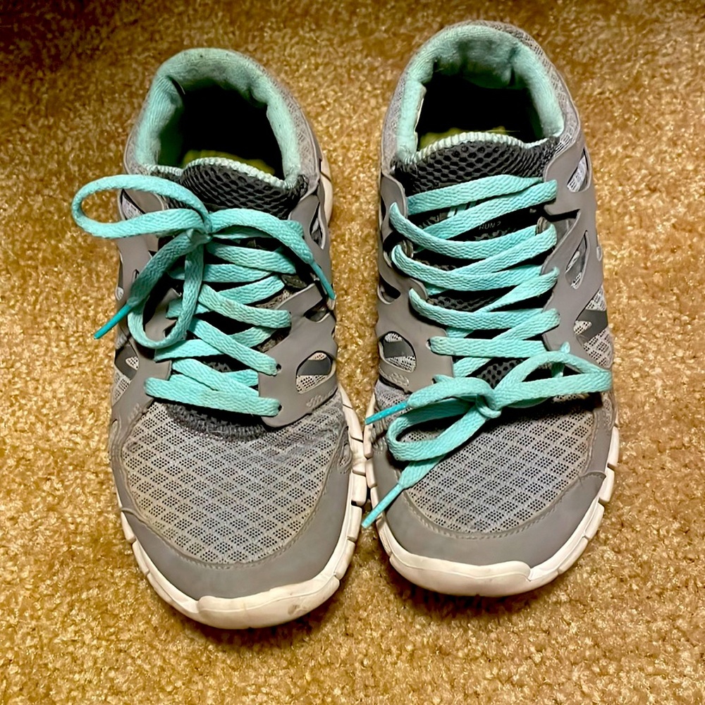 Nike Gray and Teal Athletic Shoes